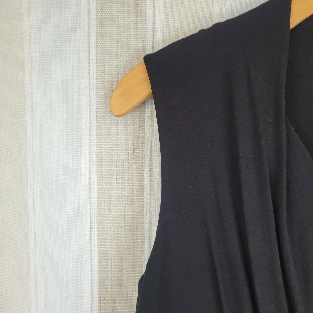 NEW Chico's Classic Pleated Jersey Knit Short Dress Solid Black Size 3/US 16/18 - Picture 3 of 11